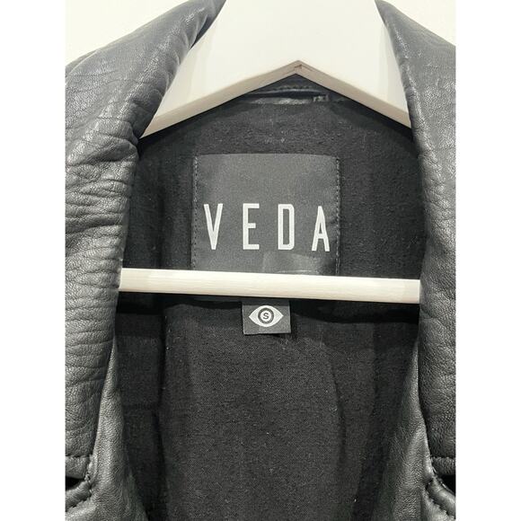Veda Jayne Leather Moto Jacket in Black - Picture 8 of 16